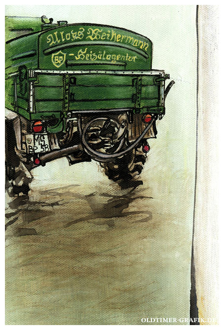 Mercedes-Benz Unimog U411 Westfalia, Illustration von Sylvia Steinhoff geb. Benub